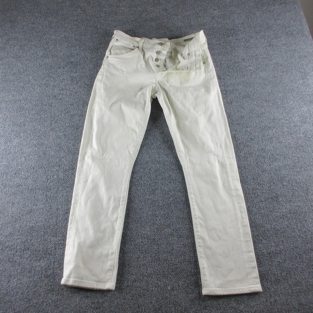 Citizens Of Humanity Emerson Slim Boyfriend Jeans Womens 26 White Distressed